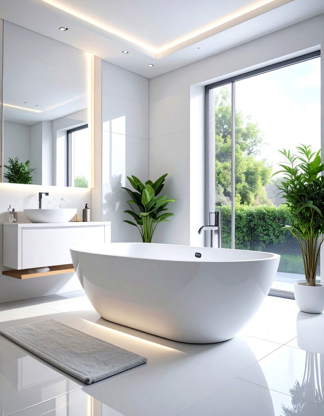 Contemporary White Bathroom - 30 white bathroom design ideas