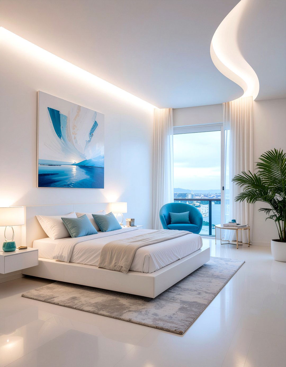 Contemporary White Bedroom - 30 bedroom white walls