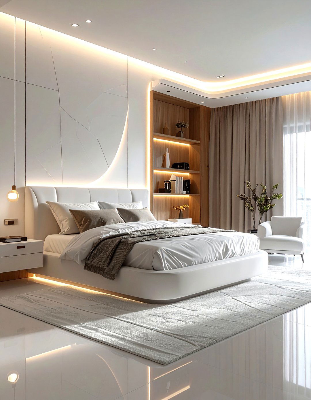 Contemporary White Bedroom - 30 minimalist white bedroom ideas