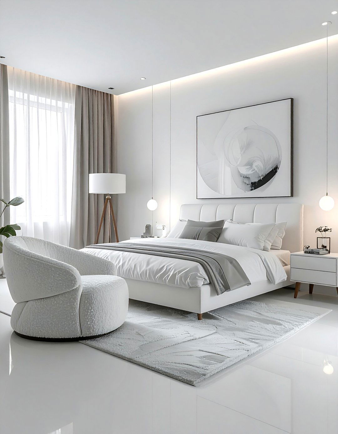 Contemporary White Bedroom - 30 white bedroom decor ideas