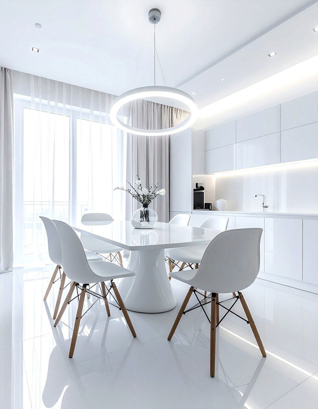 Contemporary White Dining Room - 30 white dining room design ideas