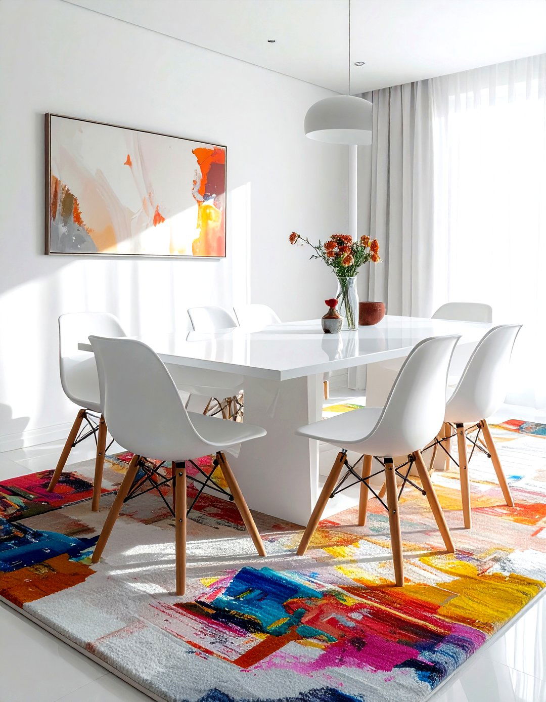 Contemporary White Dining Set - 30 dining room furniture settings