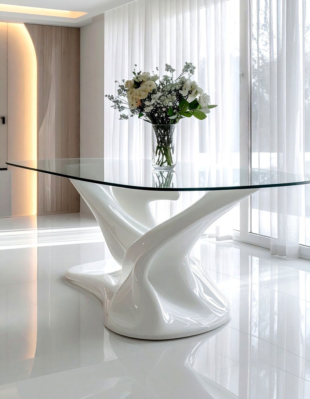 Contemporary White Dining Table - 30 white dining table ideas