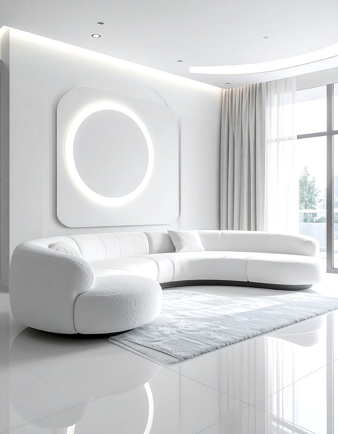 Contemporary White Living Room - 30 white living room decor ideas
