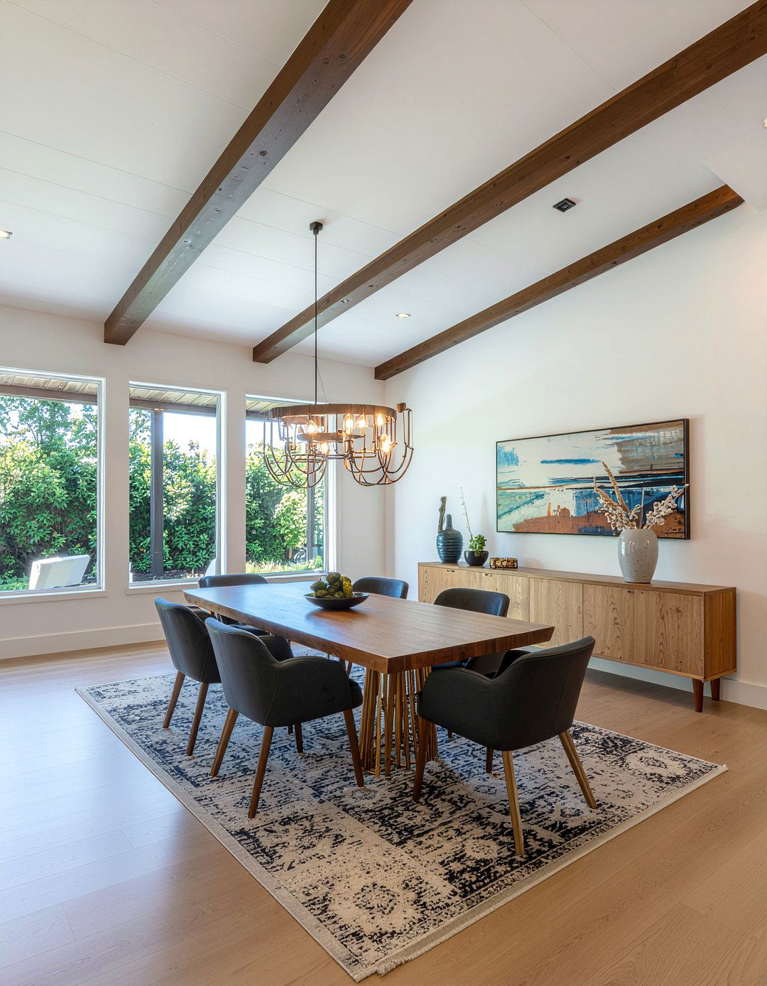 Contemporary beam layout - 30 dining room beamed ceiling ideas