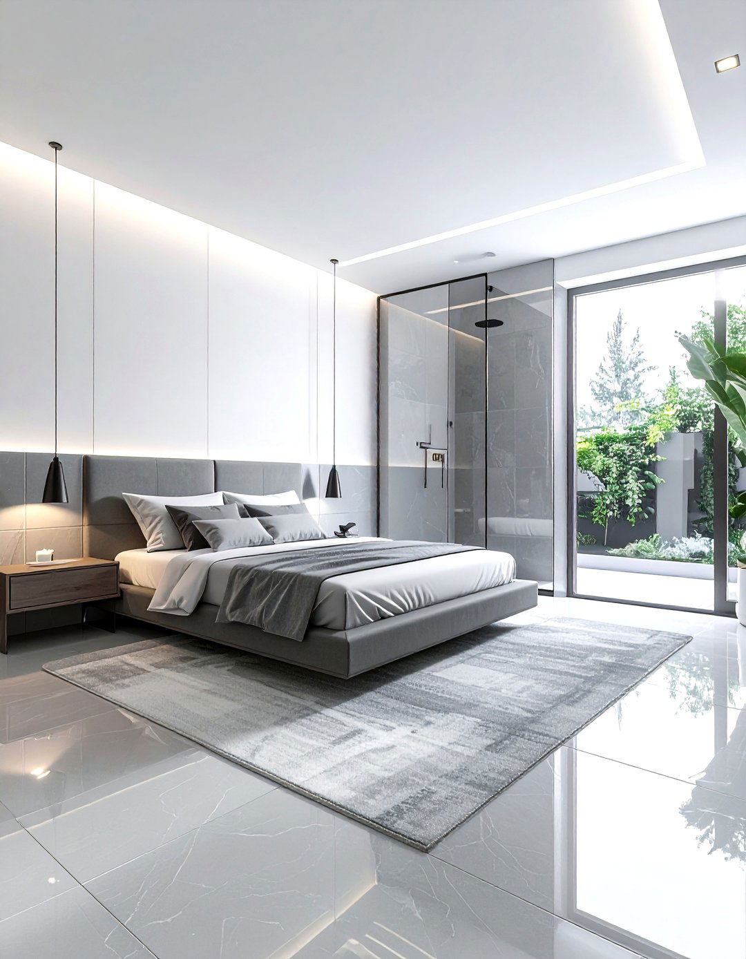 Contemporary bedroom wet room - 30 open concept bedroom ideas
