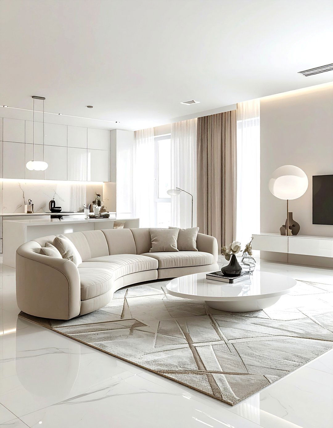Contemporary beige white living room - 30 beige and white living room ideas