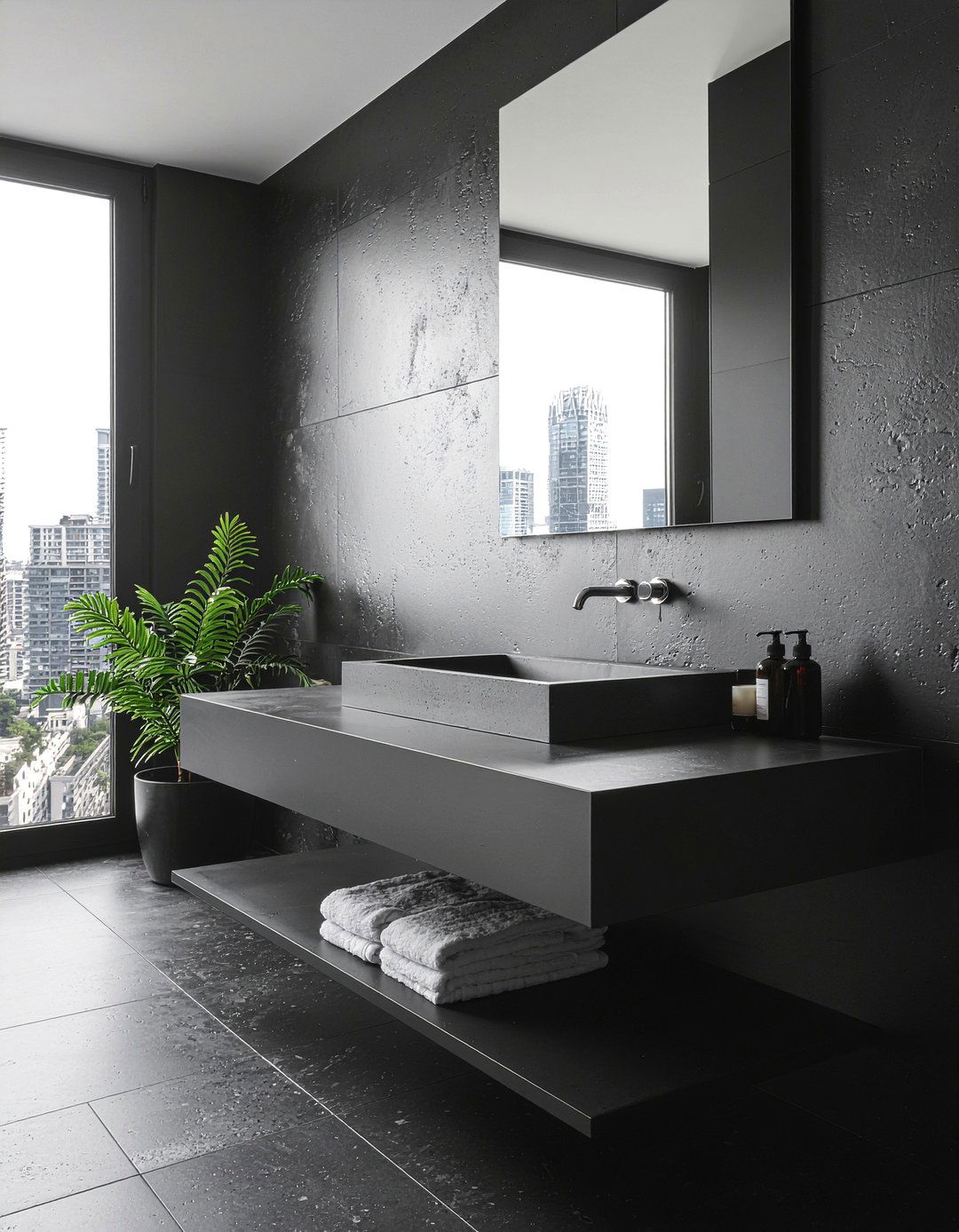 Contemporary black bathroom - 30 all black bathroom ideas