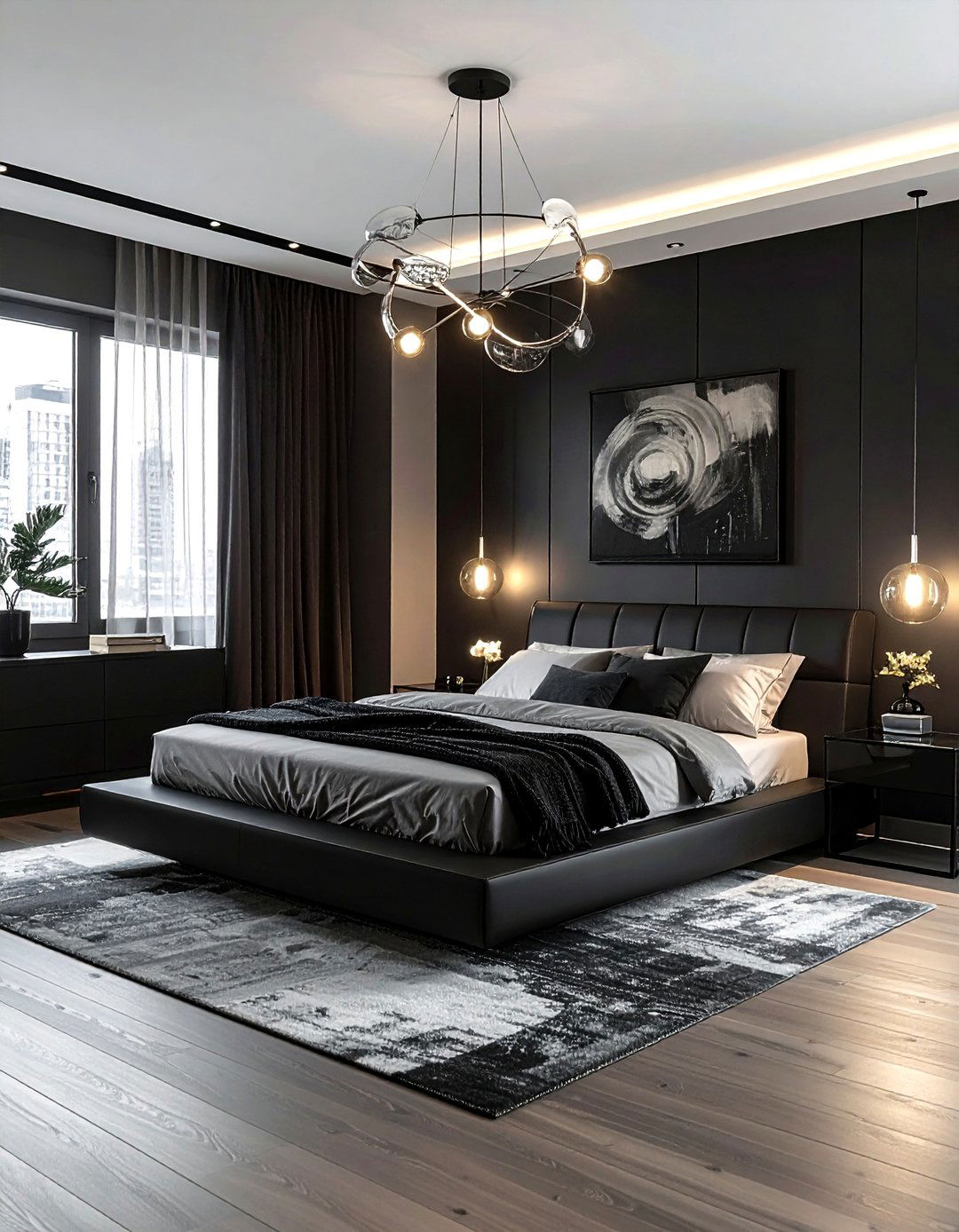 Contemporary black bedroom - 30 black bedroom decor ideas