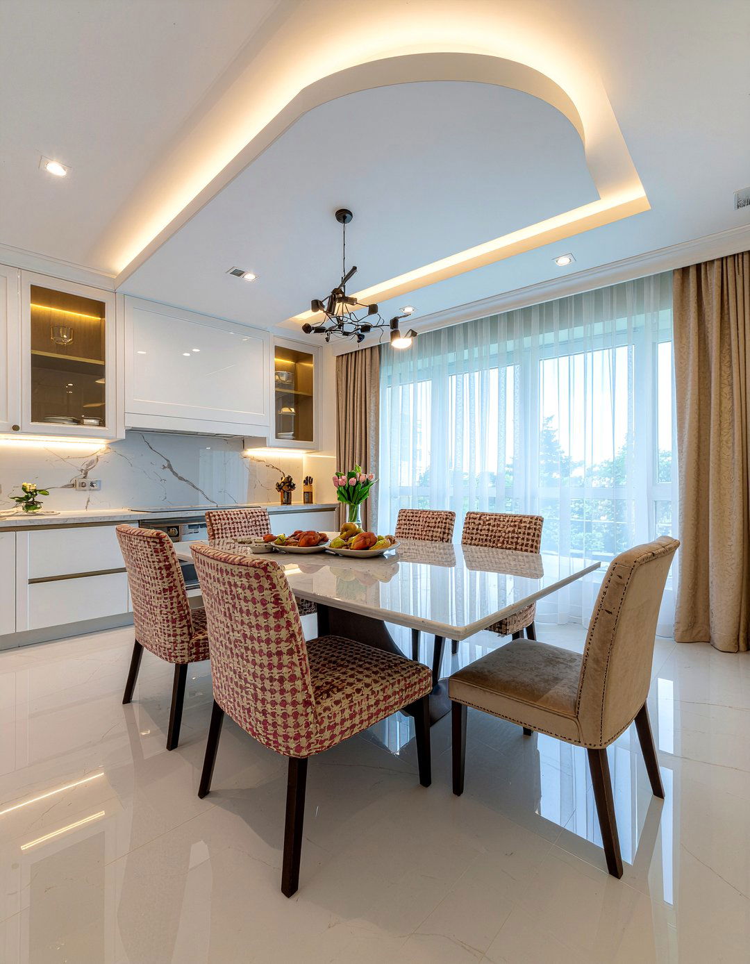 Contemporary cove lighting cornice - 30 dining room cornice ideas