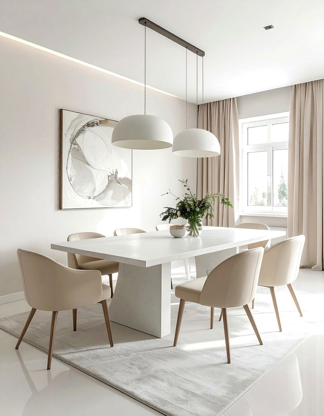 Contemporary cream and white dining room - 30 cream and white dining room ideas