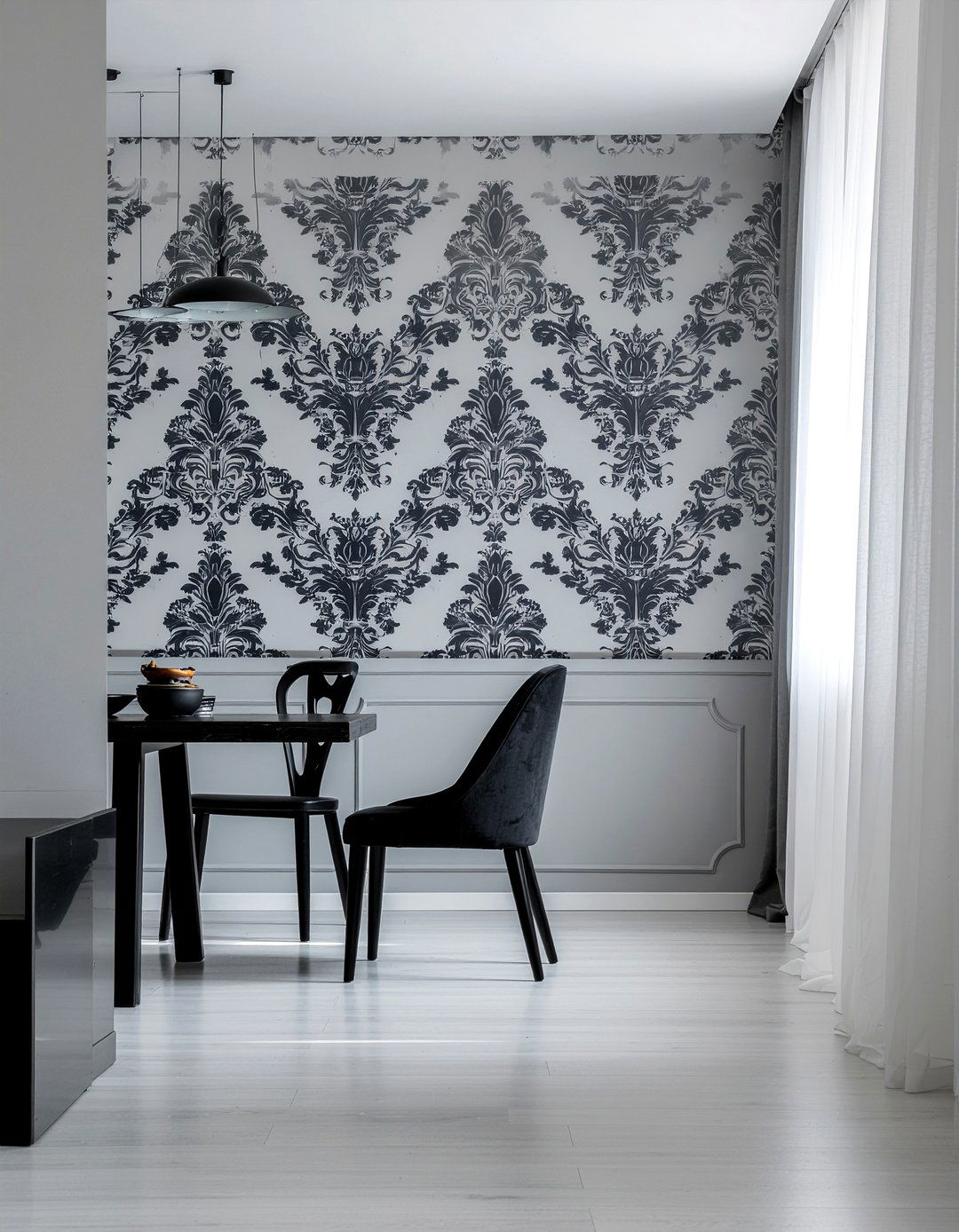 Contemporary damask wallpaper - 30 damask wallpaper dining room ideas