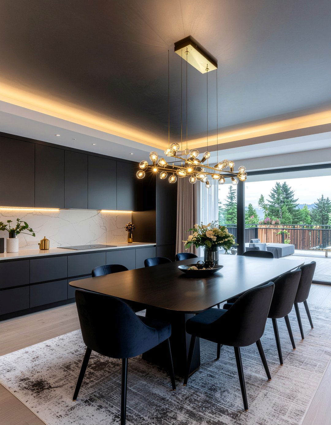 Contemporary dining room dark ceiling - 30 dining room vaulted ceiling ideas