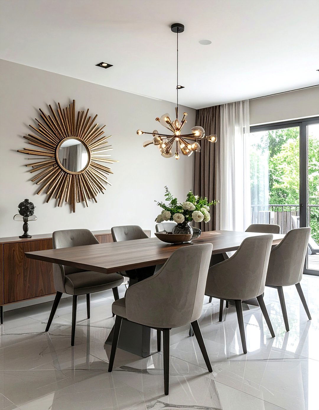 Contemporary dining room mirror - 30 sunburst mirror dining room ideas