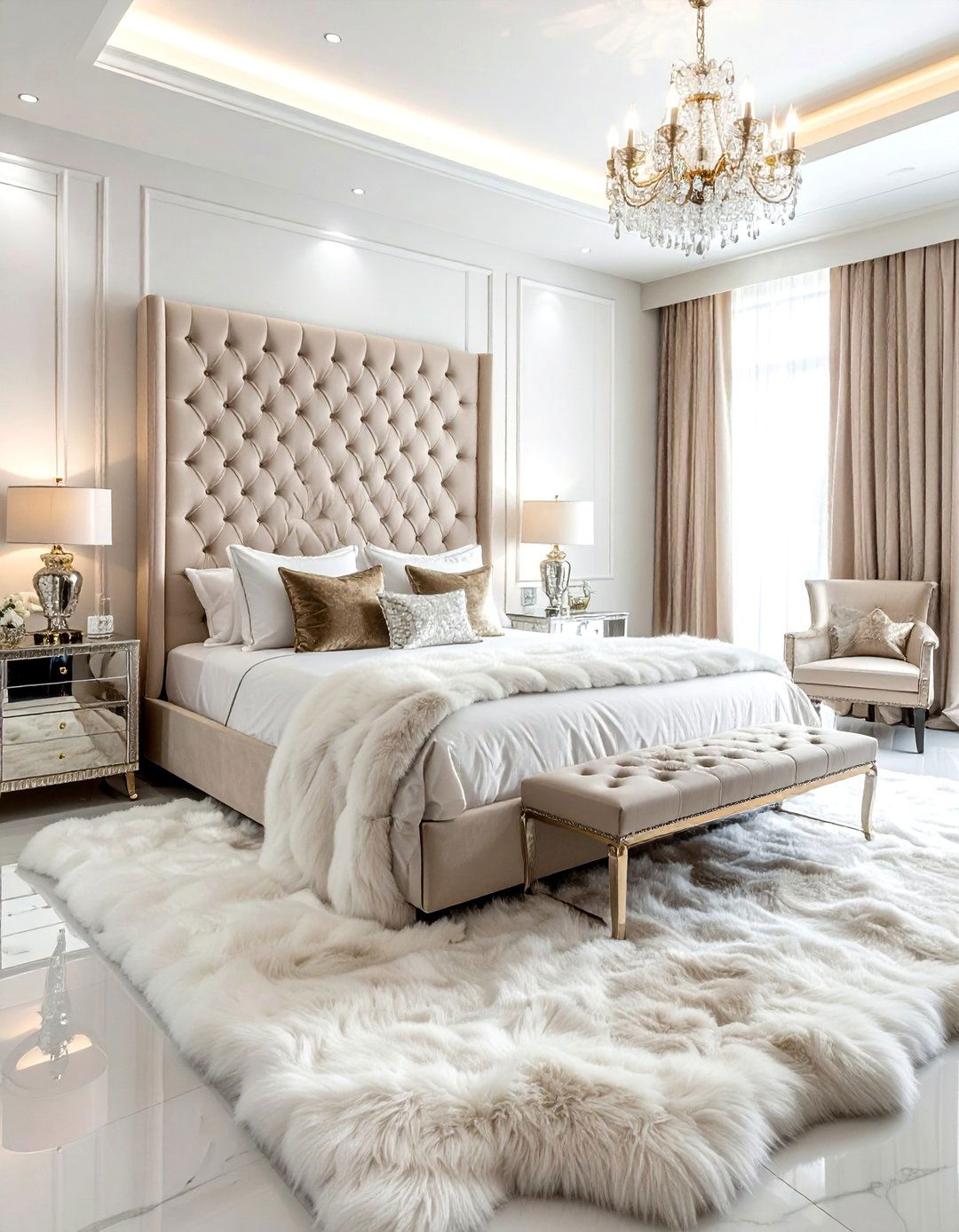 Contemporary glam bedroom - 30 show home bedroom ideas