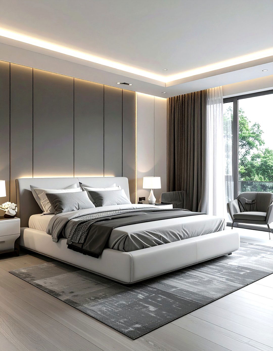 Contemporary gray and white bedroom - 30 gray and white bedroom ideas