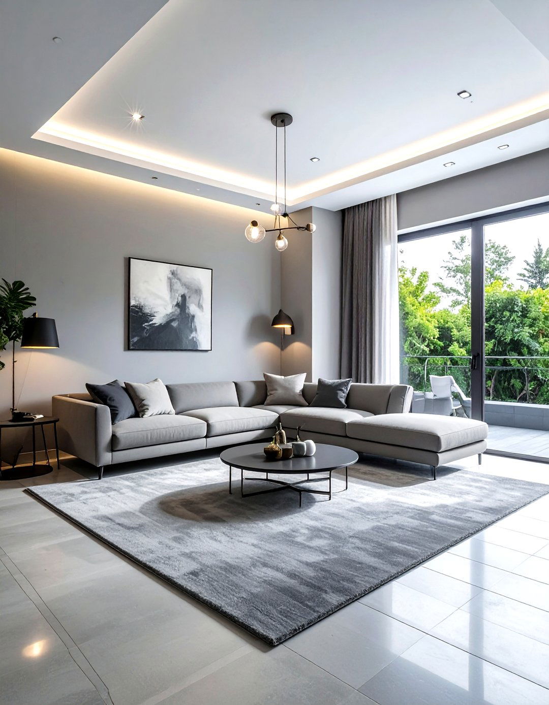 Contemporary gray living room - 30 minimalist gray living room ideas