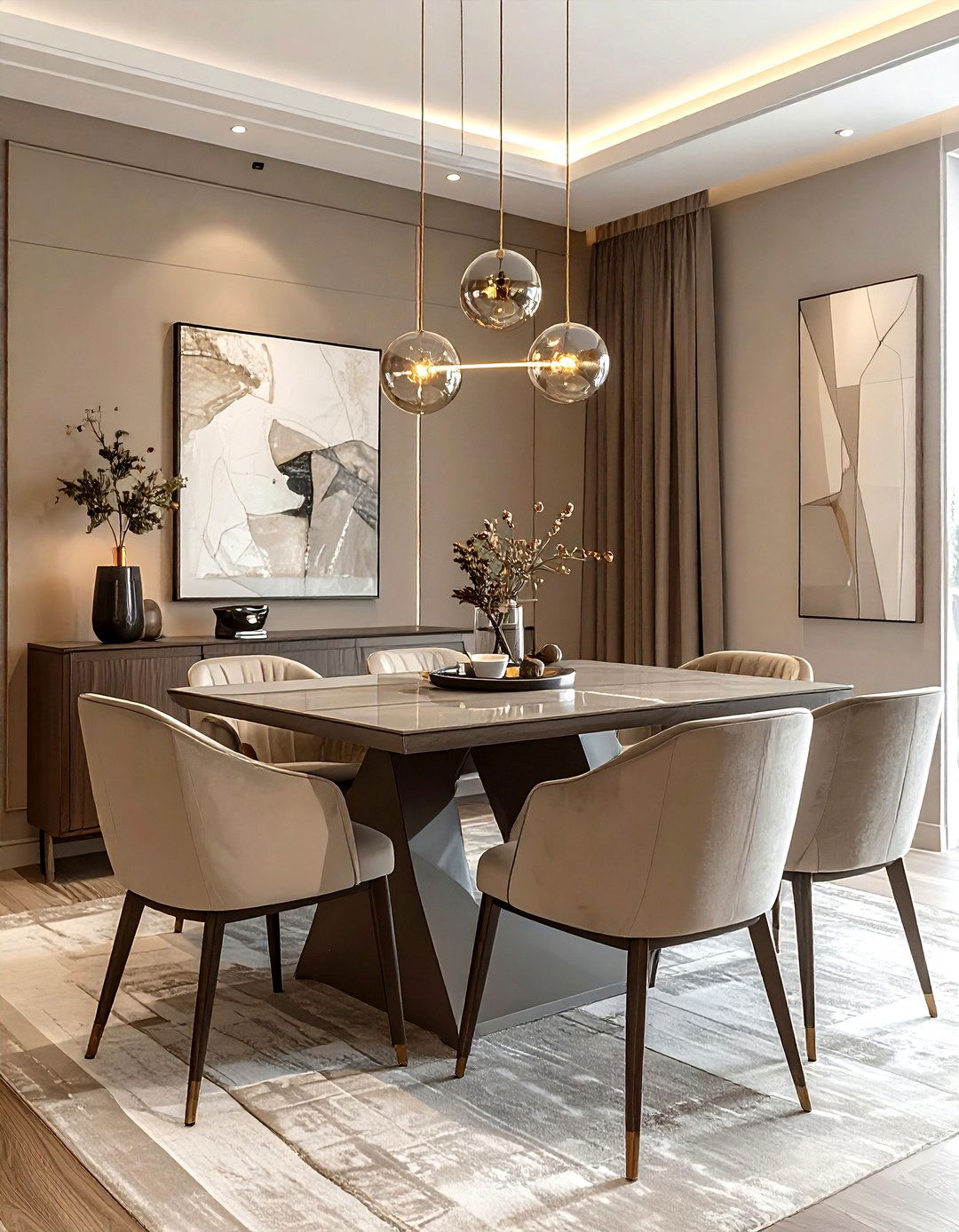 Contemporary greige dining room - 30 greige dining room ideas