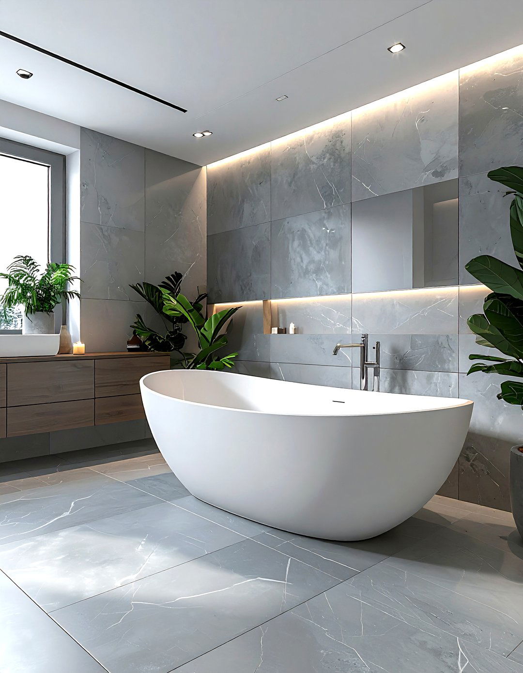 Contemporary grey and white bathroom - 30 grey and white bathroom ideas