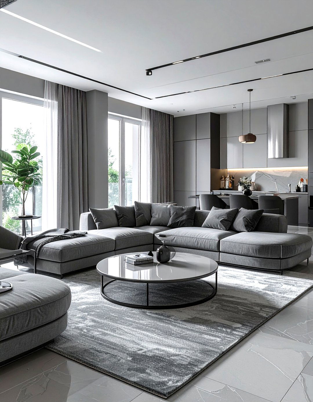 Contemporary grey living room - 30 minimalist grey living room ideas