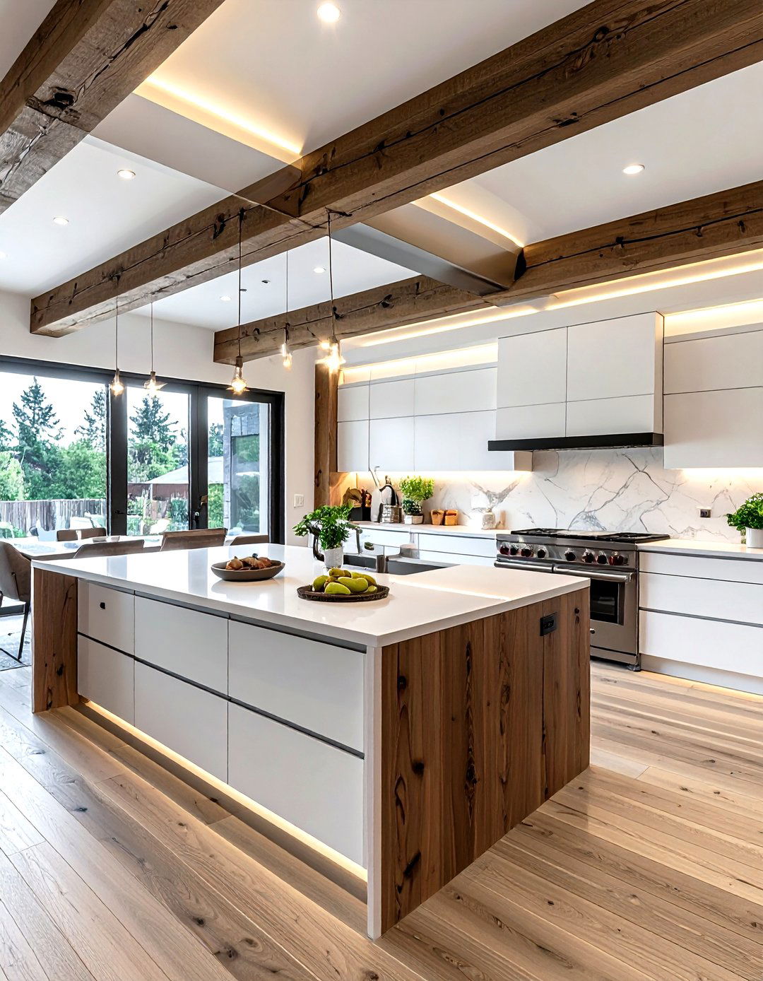 Contemporary kitchen beams - 30 kitchen beamed ceiling ideas