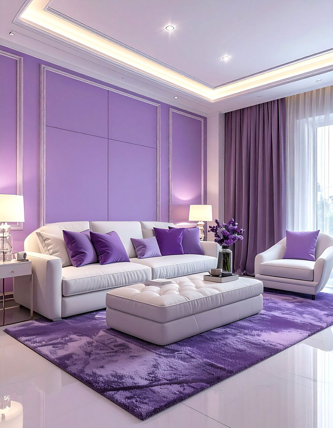 Contemporary lavender white suite - 30 lavender and white bedroom ideas