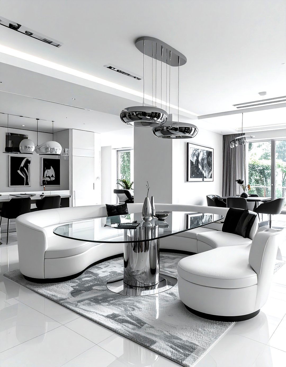 Contemporary living room with dining - 30 living room with dining area ideas