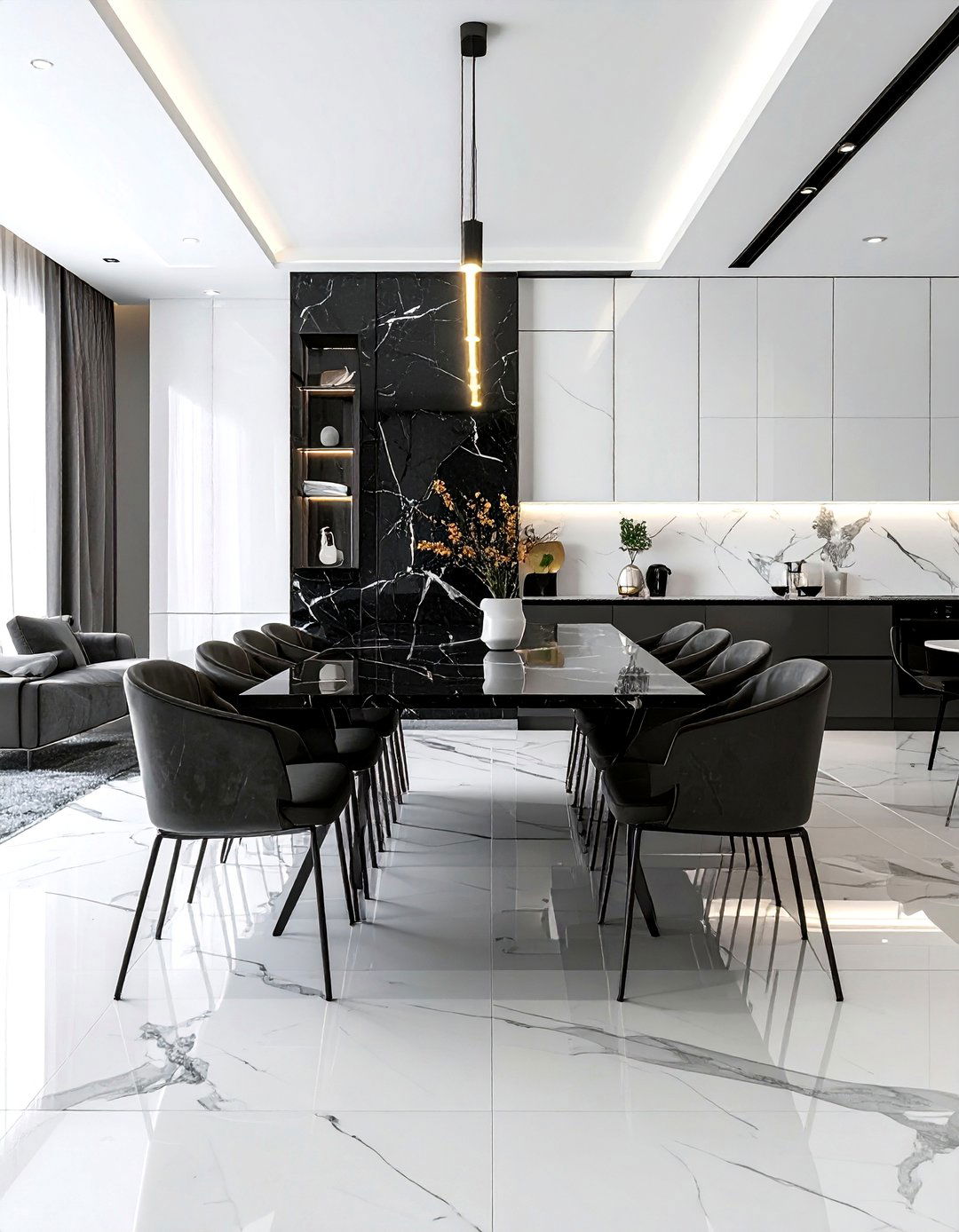 Contemporary marble dining room - 30 sumptuous dining room ideas
