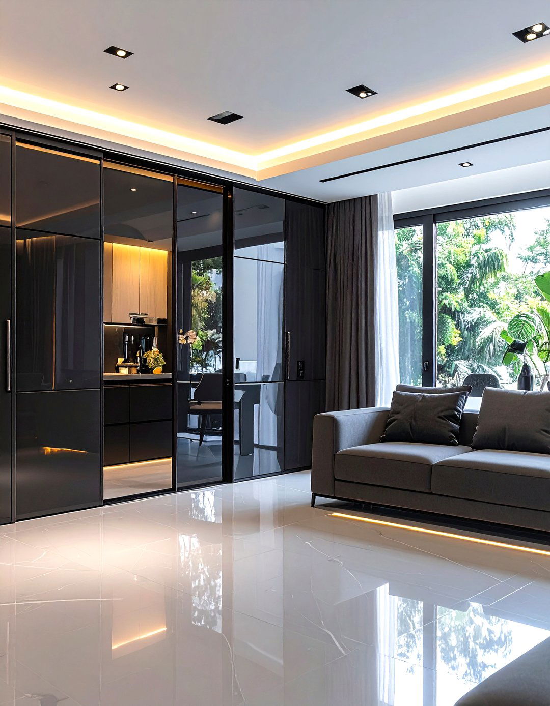 Contemporary pocket door - 30 living room pocket doors