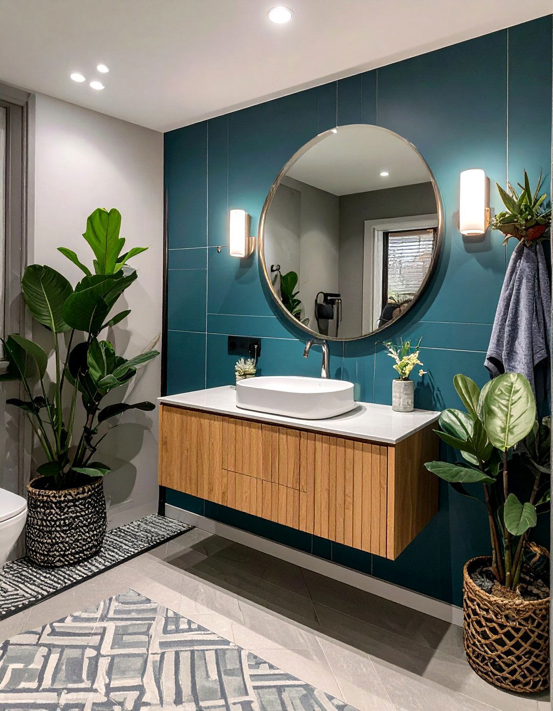 Contemporary powder room - 30 brushed nickel bathroom ideas