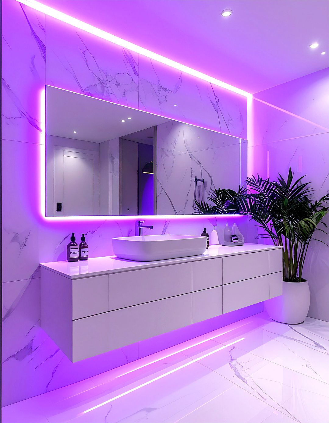 Contemporary purple bathroom lighting - 30 purple and white bathroom ideas