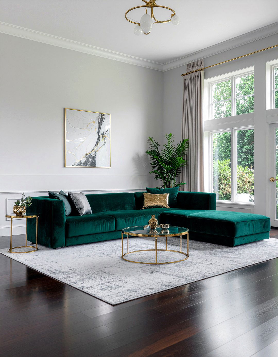 Contemporary velvet furniture - 30 double height living room ideas