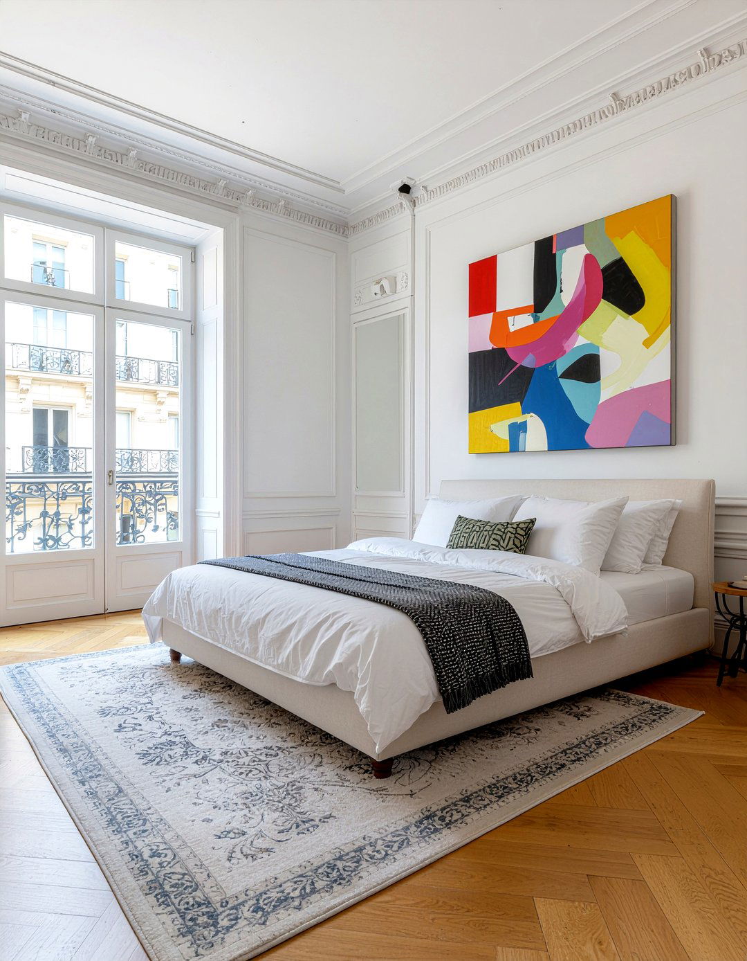 Contemporary wall art - 30 Parisian bedroom ideas