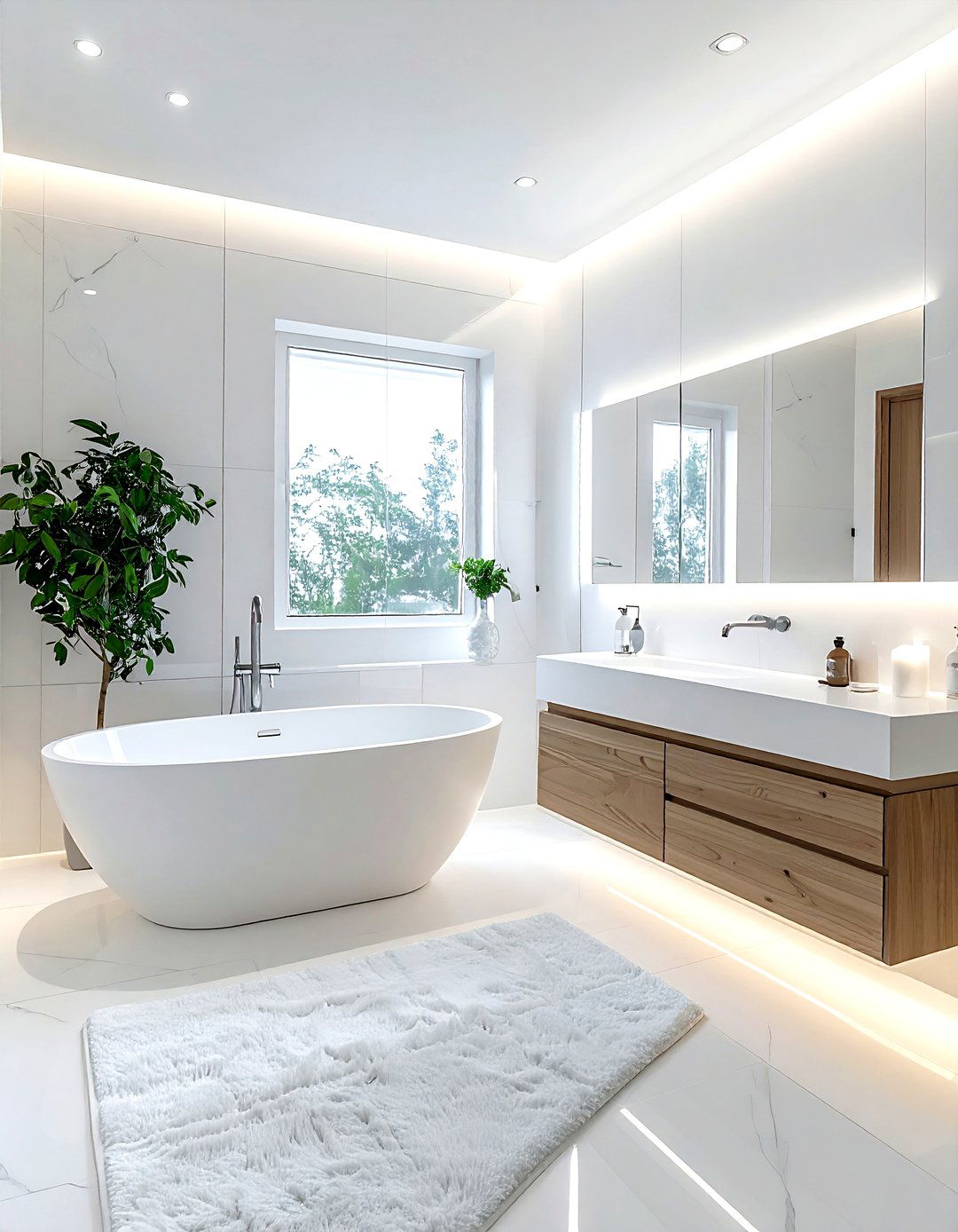 Contemporary white bathroom - 30 white bathroom decor ideas