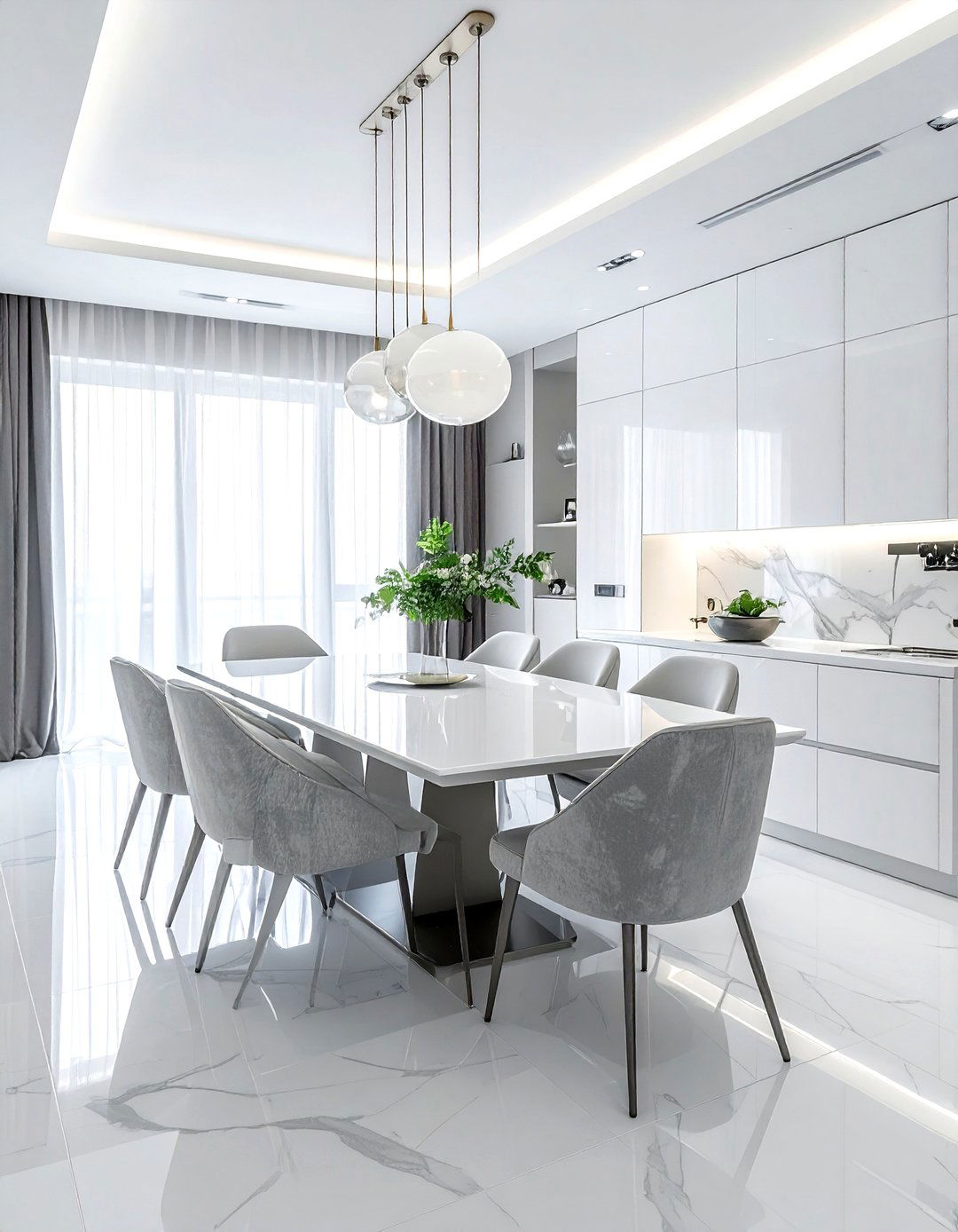 Contemporary white dining room - 30 white and white dining room ideas