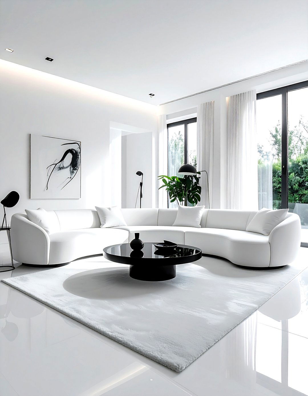 Contemporary white living room - 30 minimalist white living room ideas