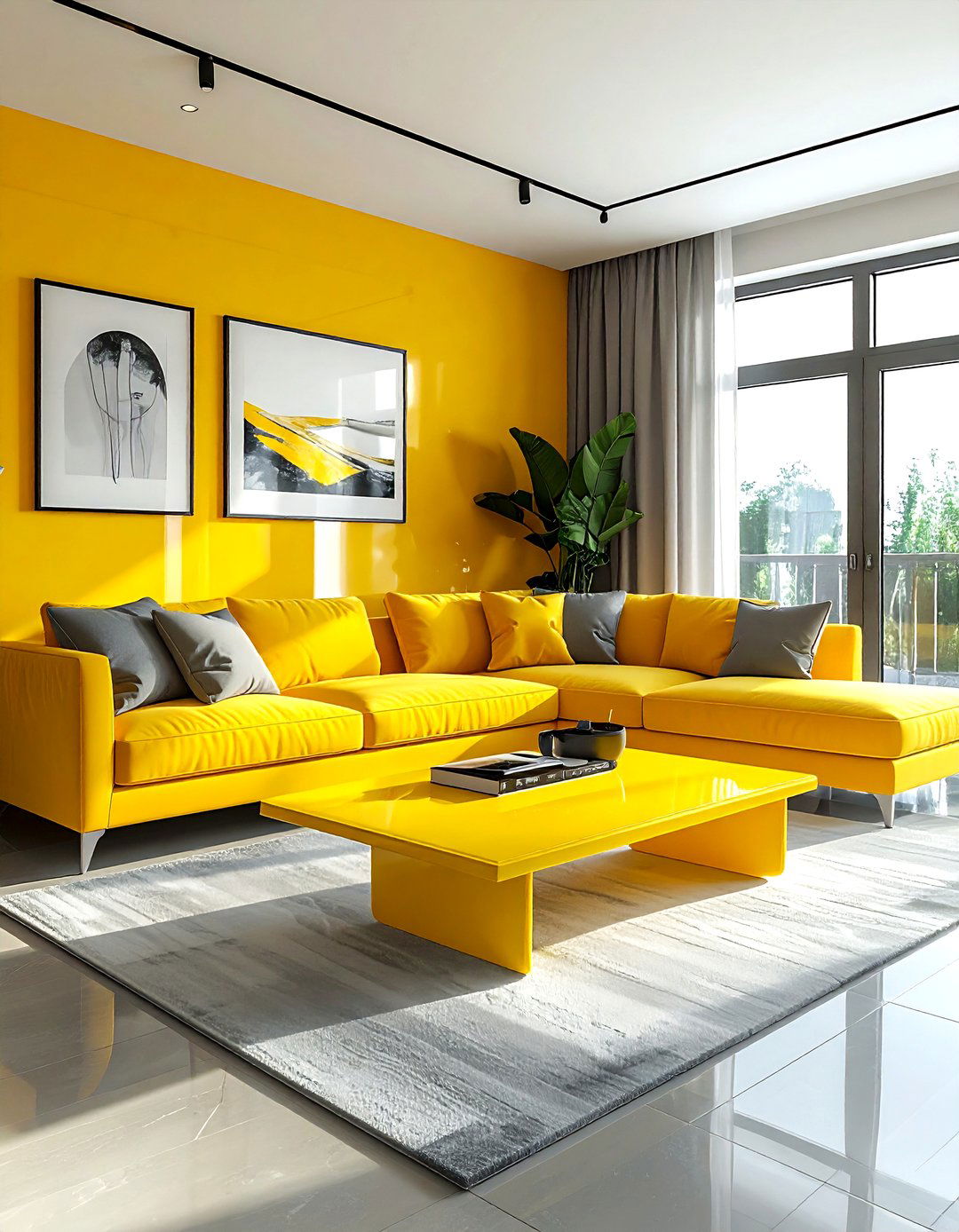 Contemporary yellow living room - 30 bright yellow living room ideas