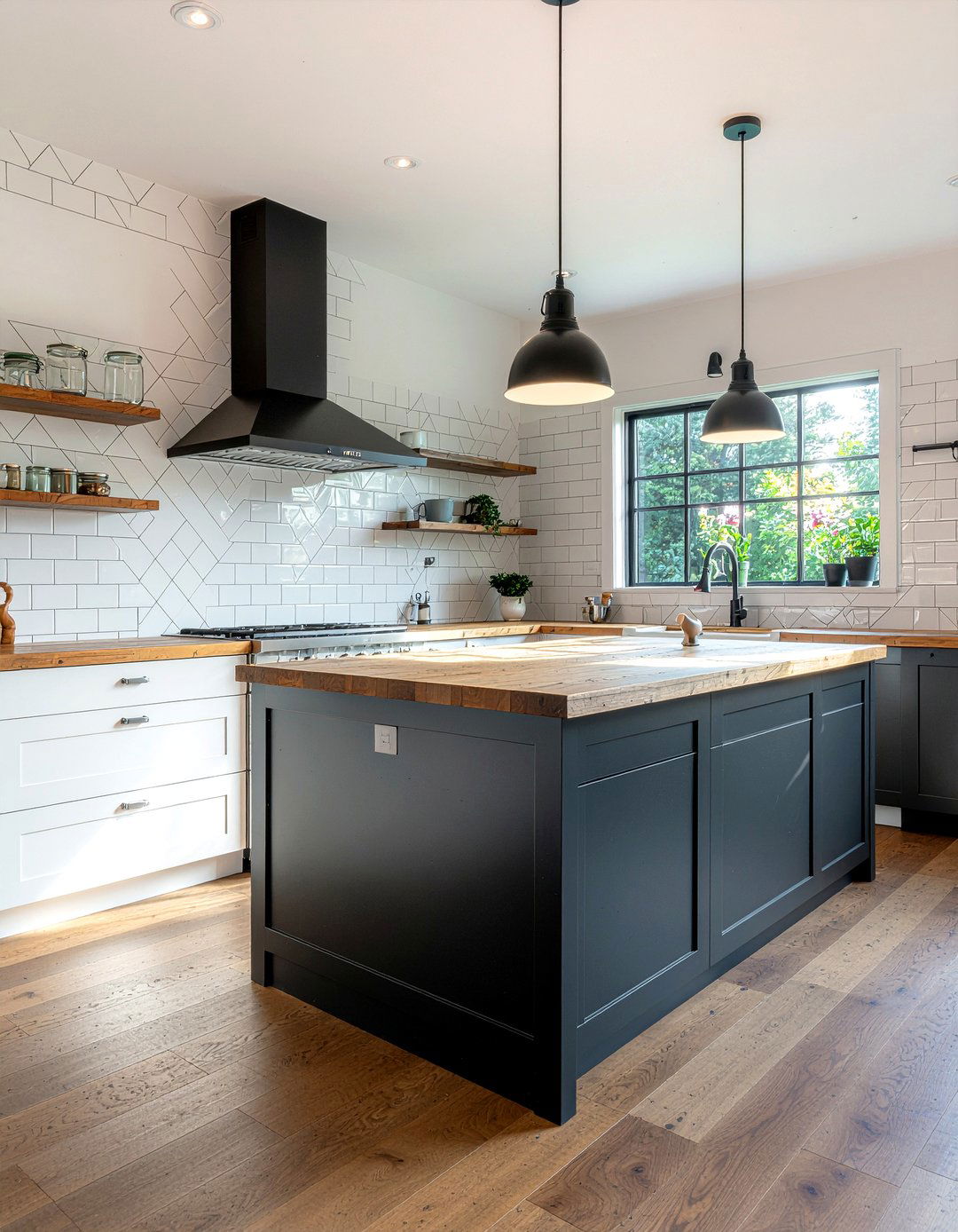 Contrasting Grout Herringbone - 30 herringbone backsplash kitchen ideas