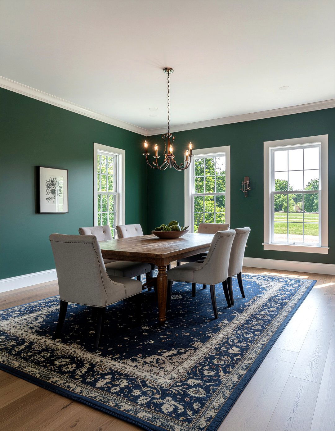 Contrasting color ceiling trim - 30 dining room cornice ideas