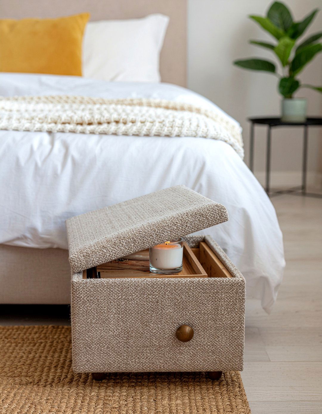 Convertible storage ottoman - 30 bedroom adjustable furniture ideas