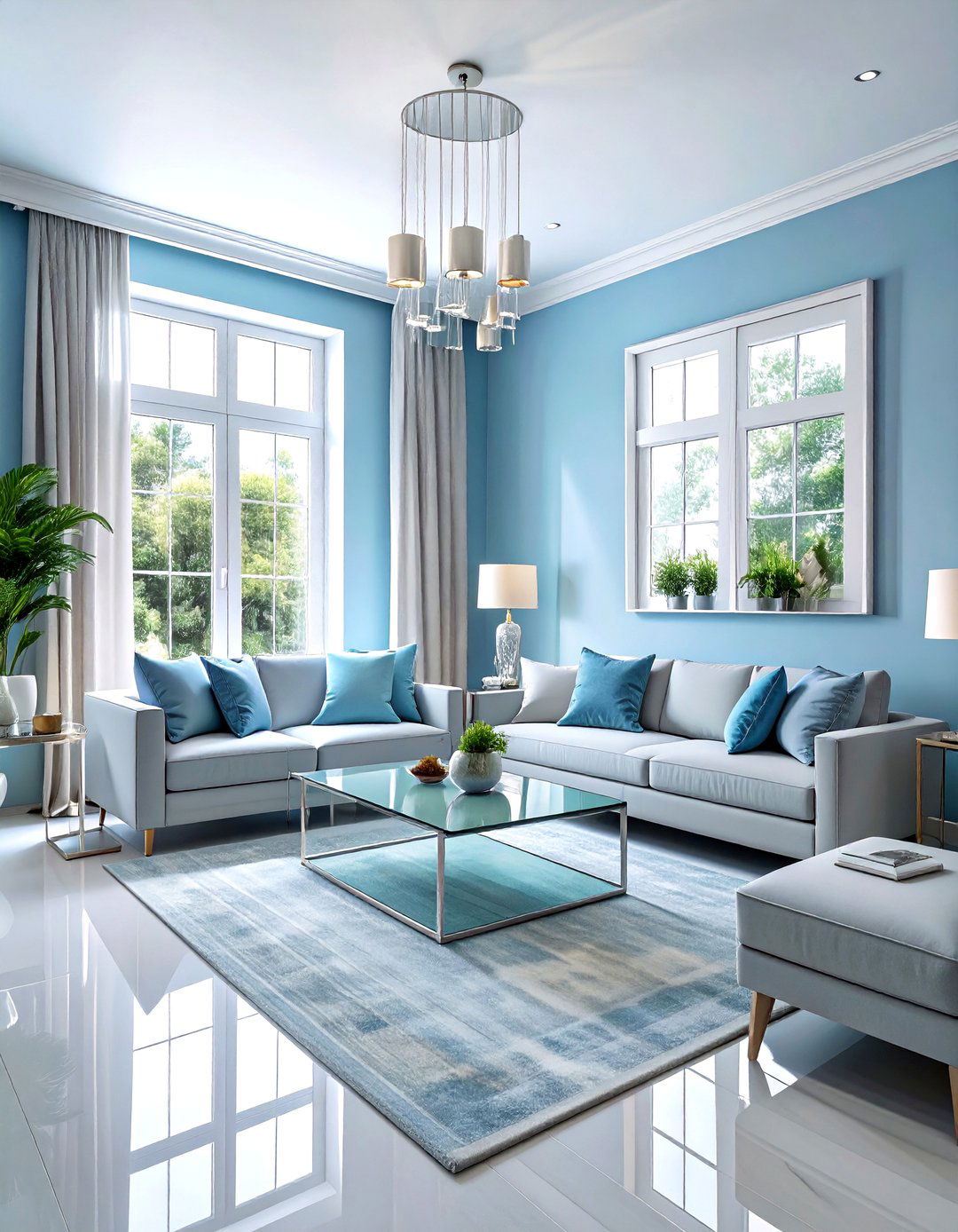 Cool Blue Living Room - 30 serene living room ideas
