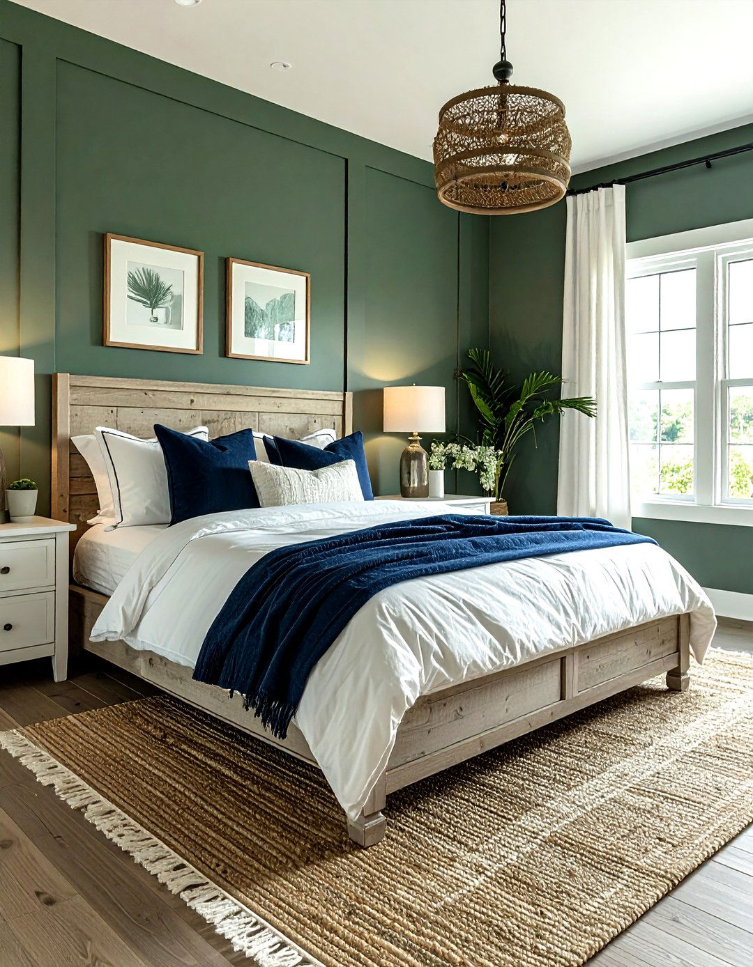 Cool Green Coastal Farmhouse Bedroom - 30 farmhouse green bedroom ideas