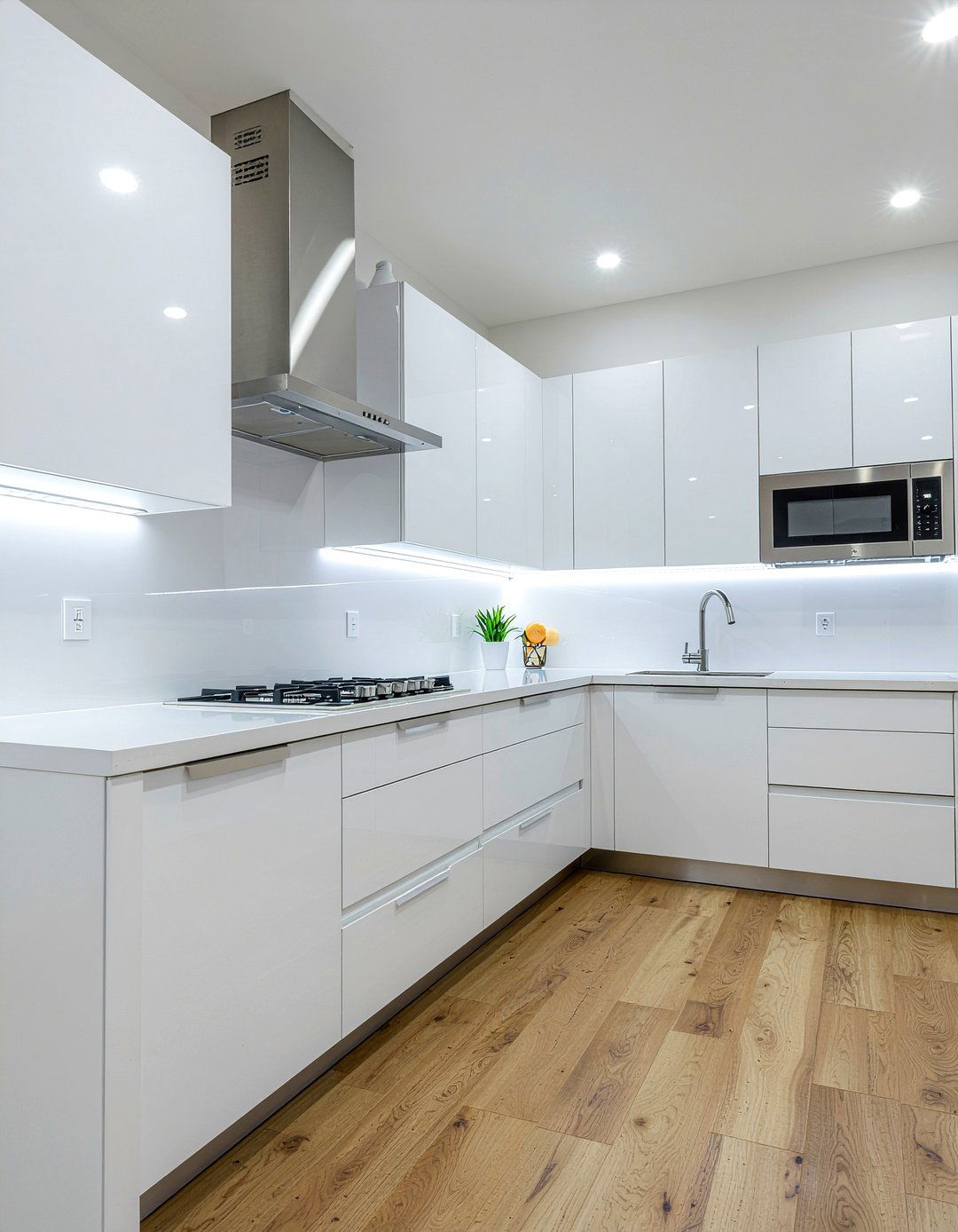 Cool white kitchen lighting - 30 LED strip kitchen lighting ideas