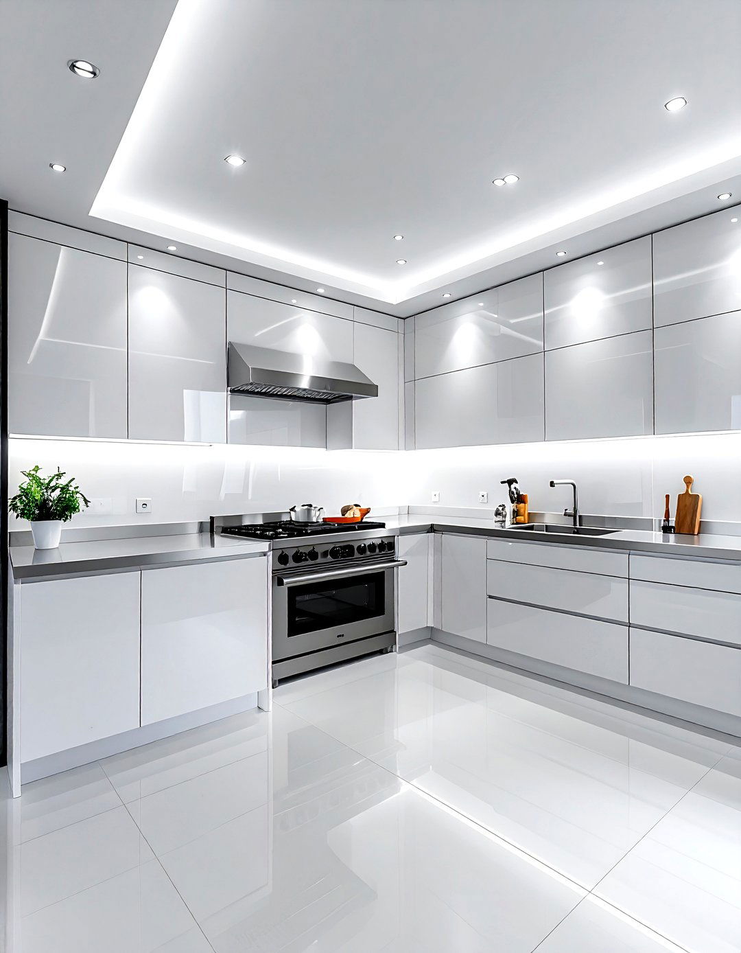 Cool white prep lighting - 30 kitchen recessed lighting ideas