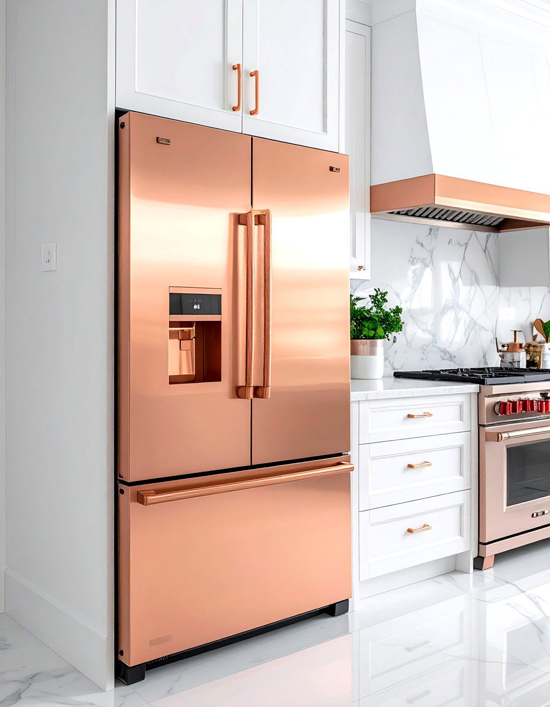 Copper Appliance Pulls - 30 copper kitchen hardware ideas
