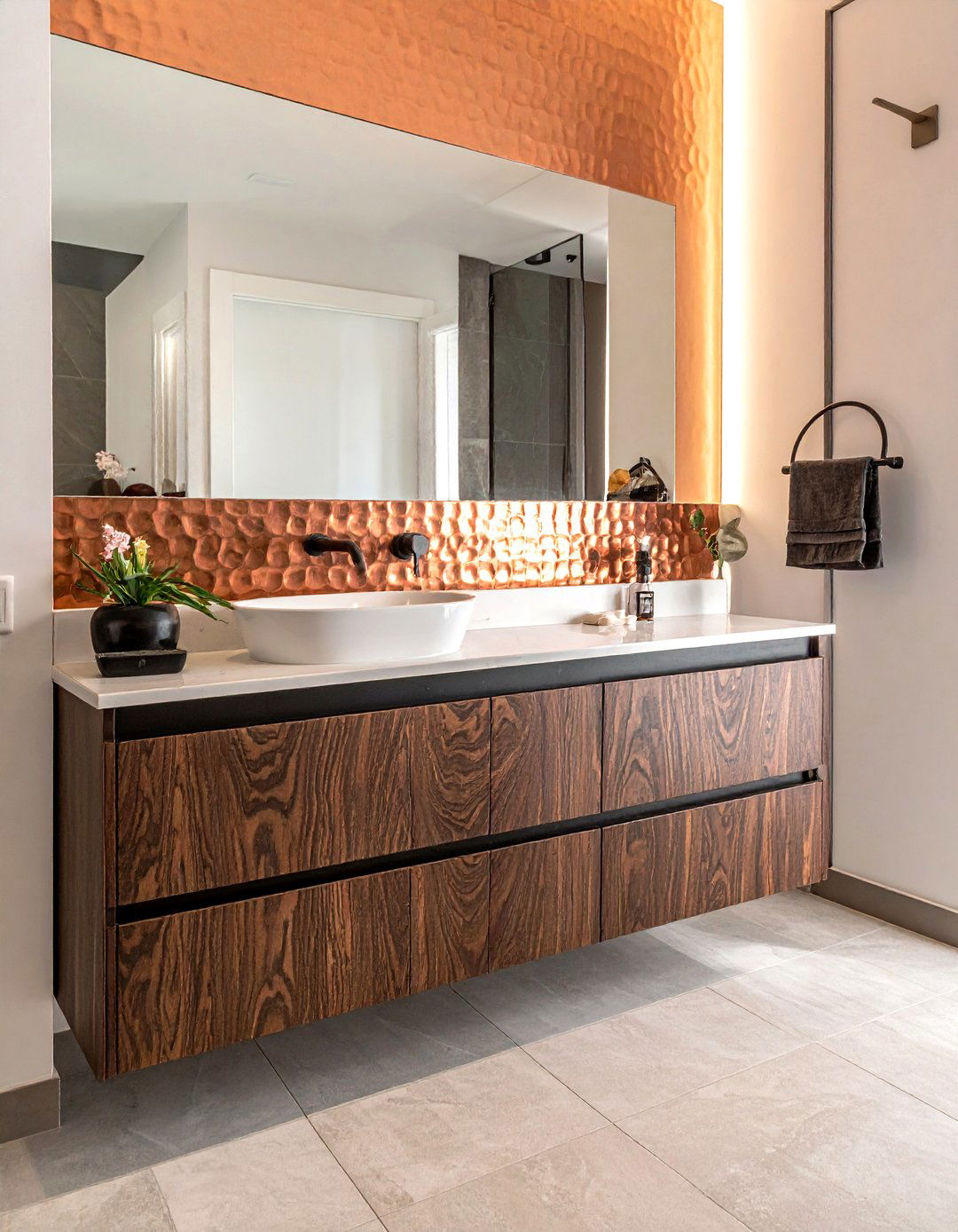 Copper Backsplash - 30 copper bathroom ideas
