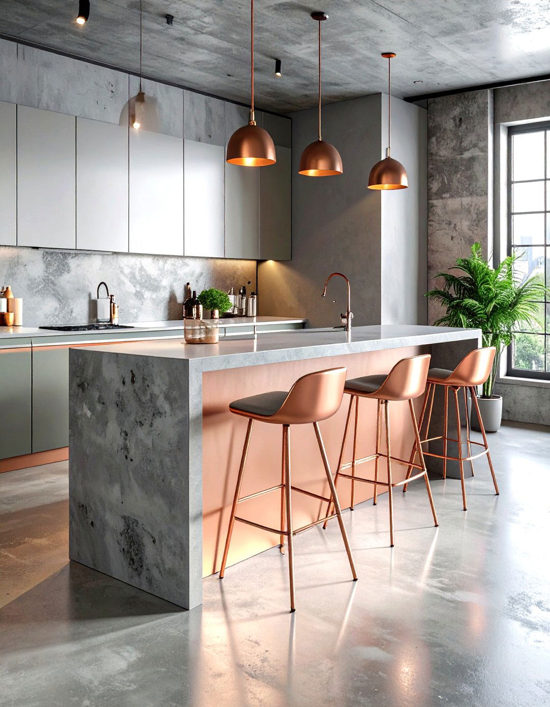 Copper Bar Stools - 30 copper accent kitchen ideas
