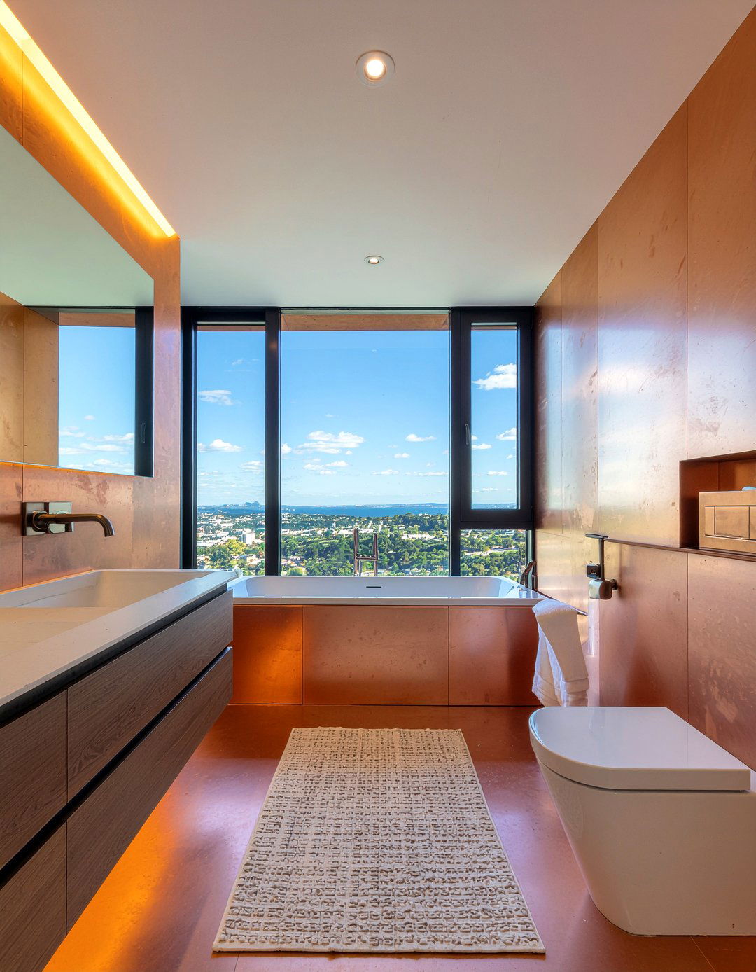 Copper Bathroom - 30 monochromatic bathroom ideas