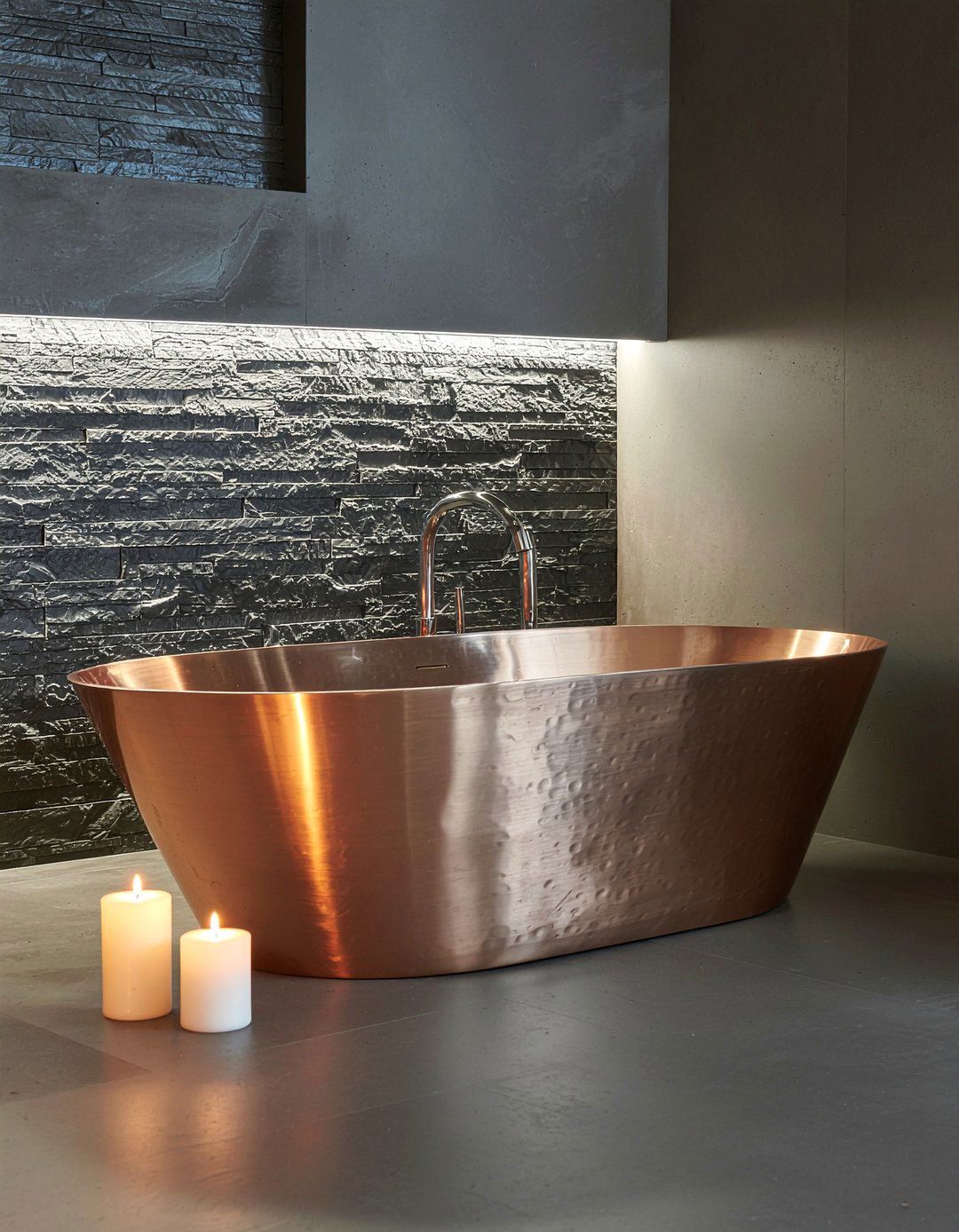 Copper Bathroom Tub - 30 nature-inspired bathroom ideas