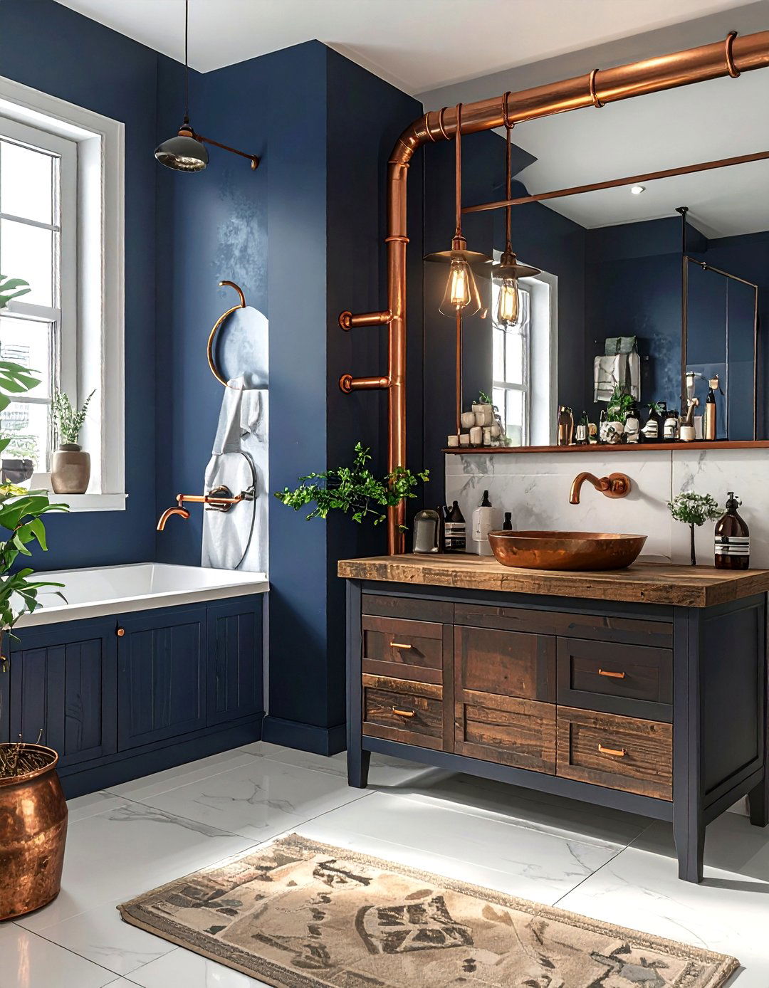 Copper Bathroom - 30 bathroom accent color ideas